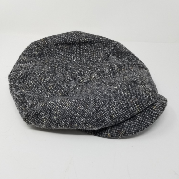 Moon Mens Wool Tweed Newsboy Flat Cap 8 Panel Button Gray Size Large 59cm - Picture 2 of 12